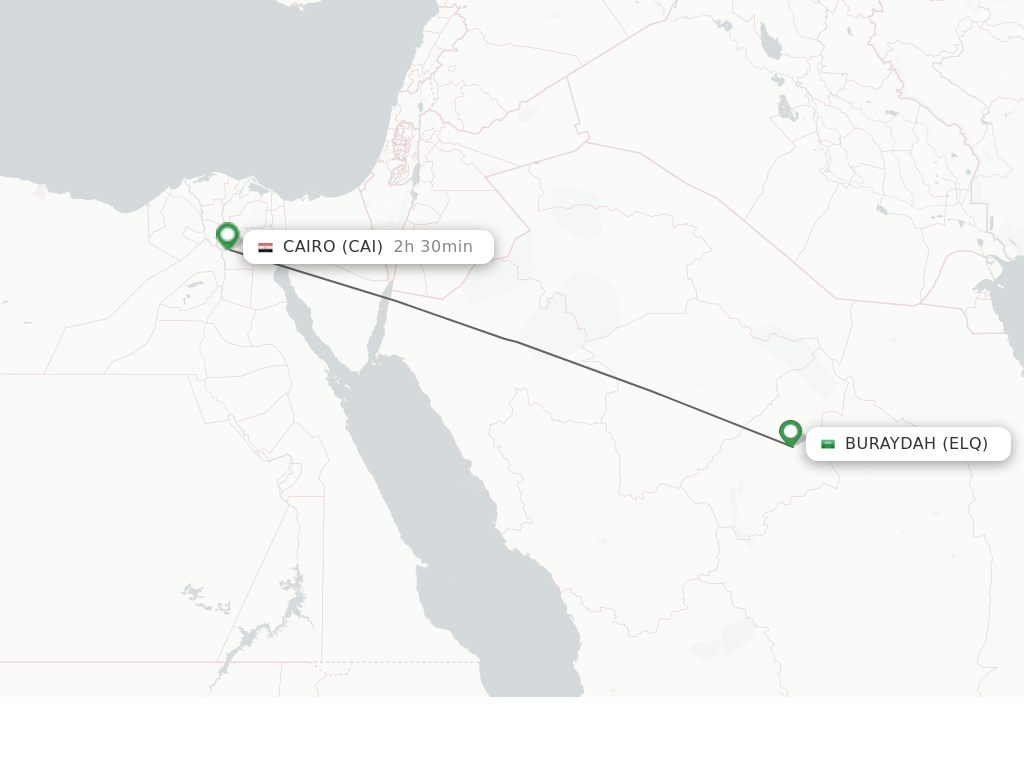 Flights from Gassim to Cairo route map