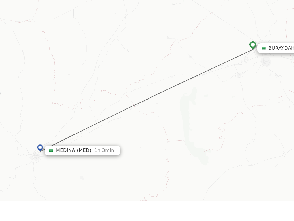 Flights from Gassim to Madinah route map