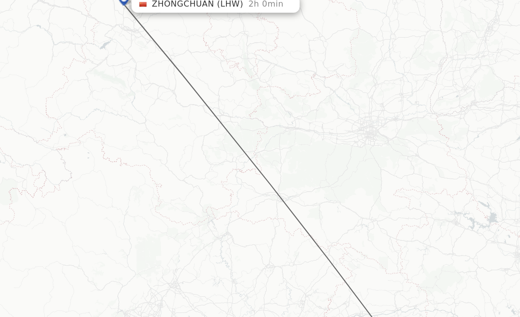 Flights from Enshi to Lanzhou route map