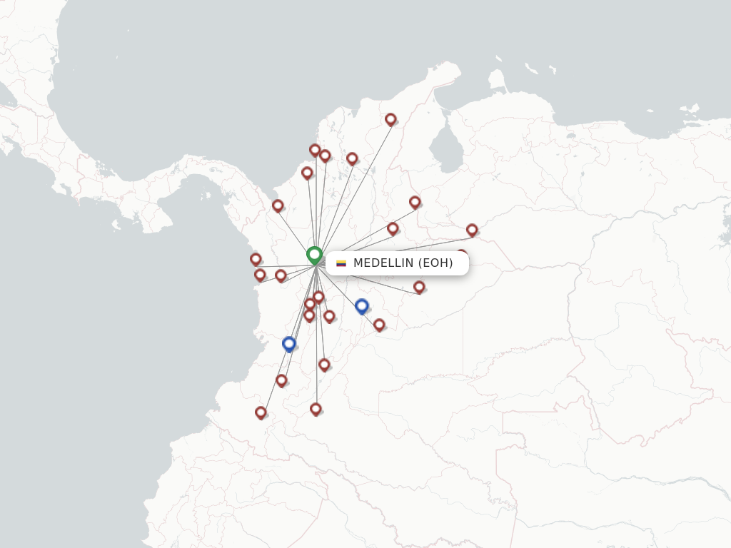 Flights from Medellin to Condoto route map