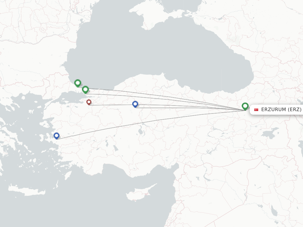 Erzurum ERZ route map