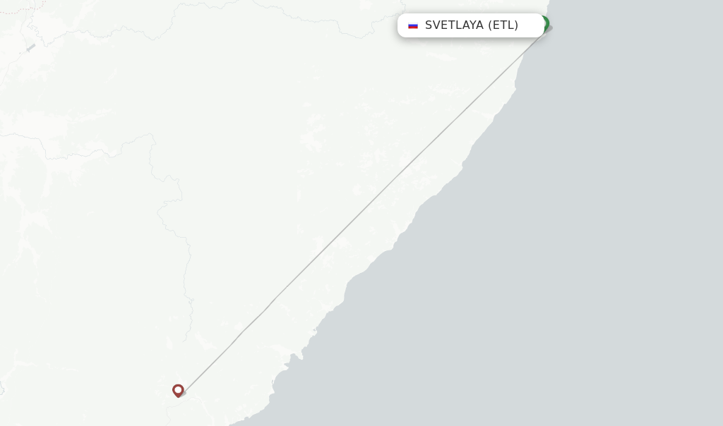 Svetlaya flight map