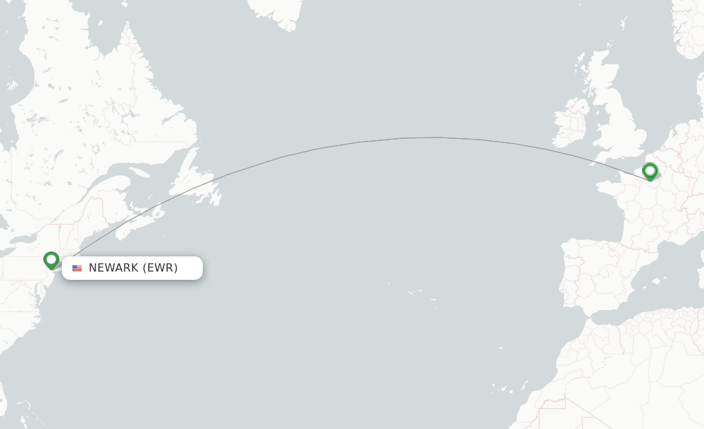 Route map with flights from New York with French Bee