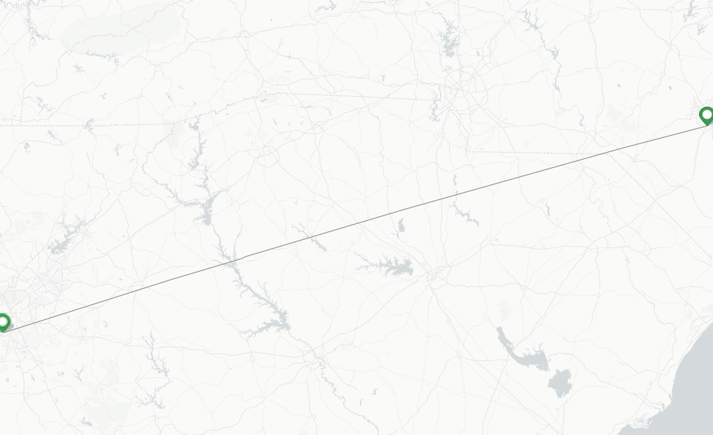 Route map with flights from Fayetteville with Delta