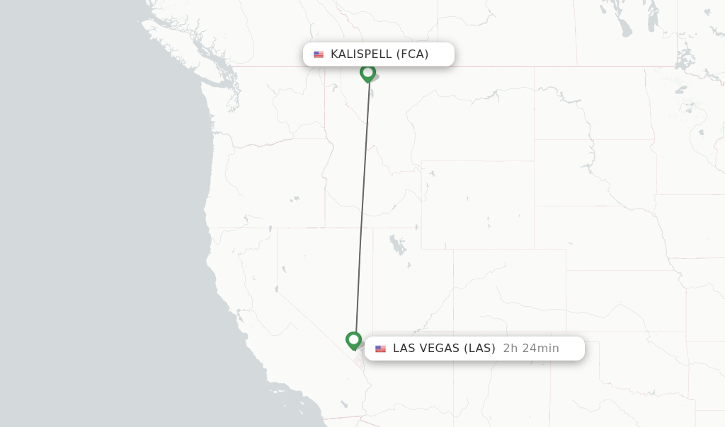 Flights from Kalispell to Las Vegas route map