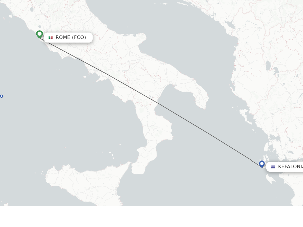 Flights from Rome to Kefallinia route map