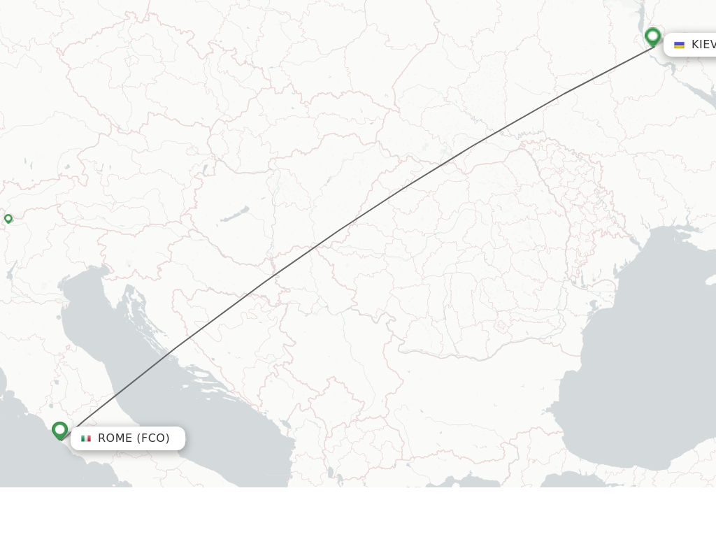 Flights from Rome to Kiev/Kyiv route map