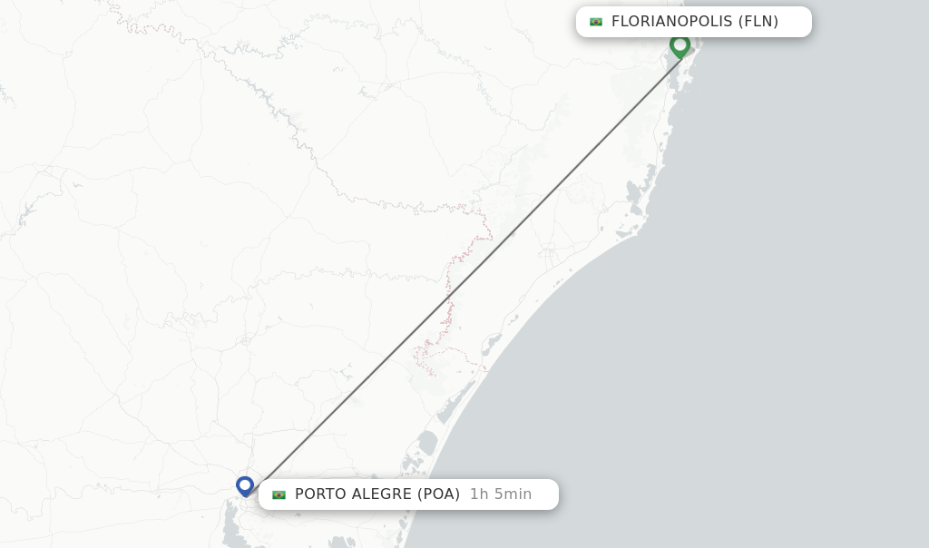 Direct (non-stop) flights from Florianopolis to Porto Alegre ...