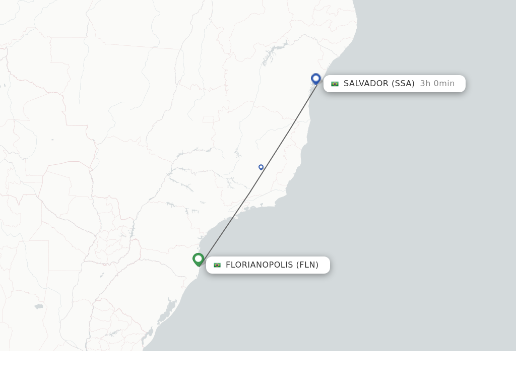 Flights from Florianopolis to Salvador route map