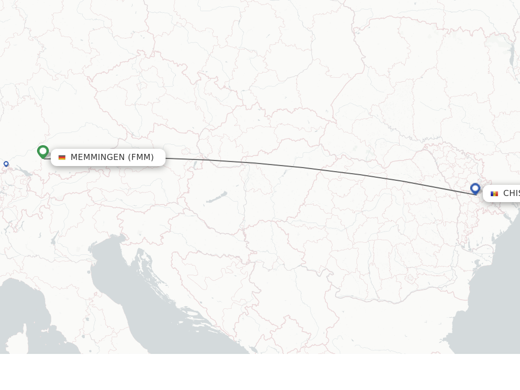 Flights from Memmingen to Chisinau route map