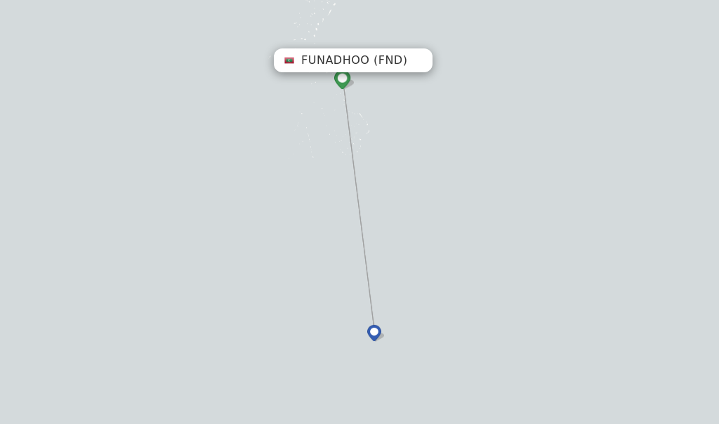 Route map with flights from Funadhoo with Maldivian