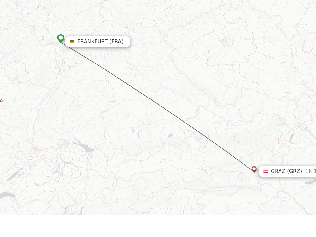 Flights from Frankfurt to Graz route map