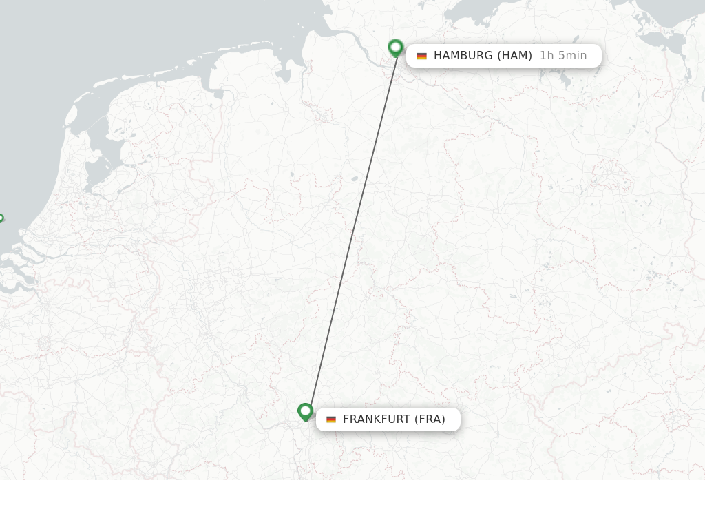 Flights from Frankfurt to Hamburg route map