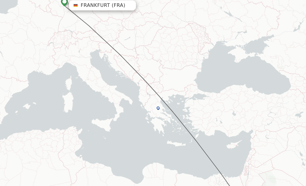 Flights from Frankfurt to Sharm el Sheikh route map