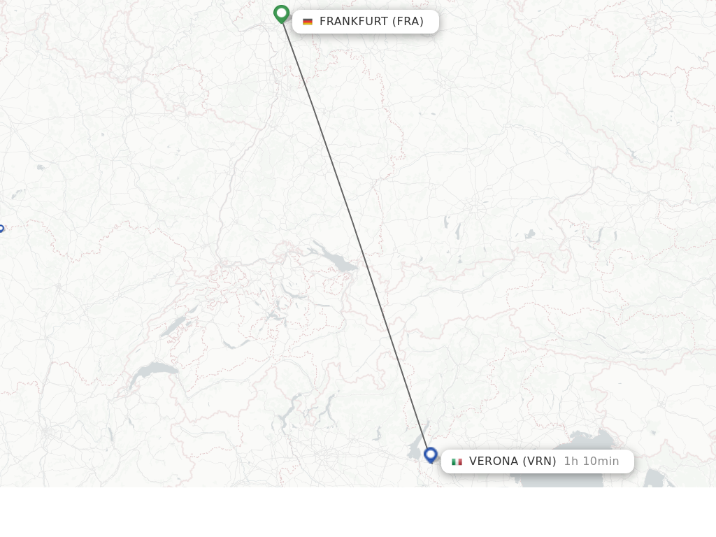 Flights from Frankfurt to Verona route map