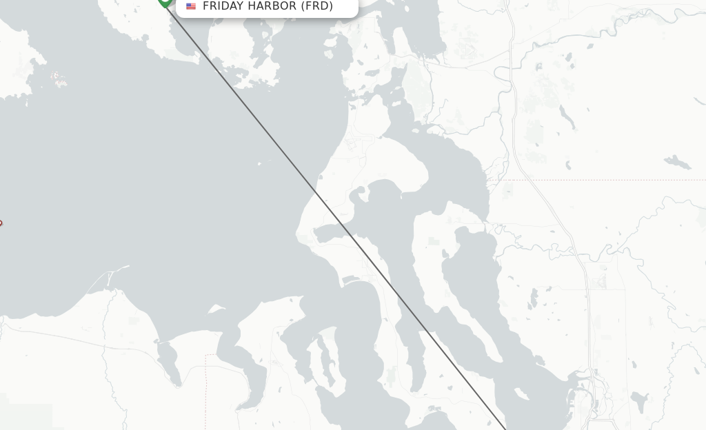 Flights from Friday Harbor to Everett route map