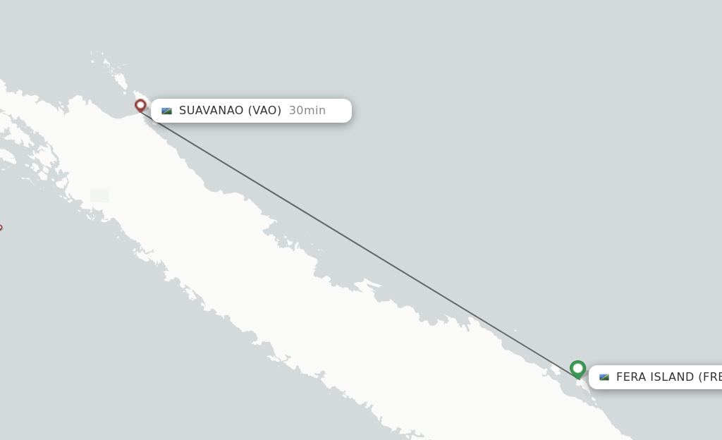 Flights from Fera Island to Suavanao route map
