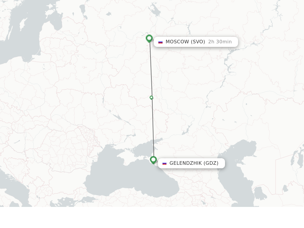 Flights from Moscow to Gelendzik route map