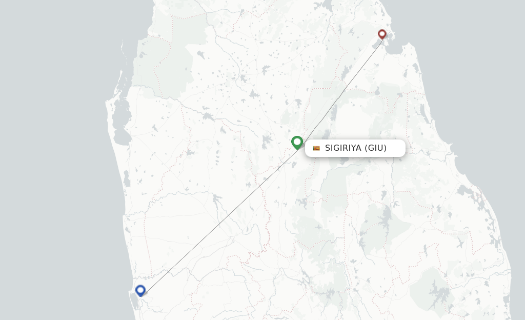 Sigiriya flight map