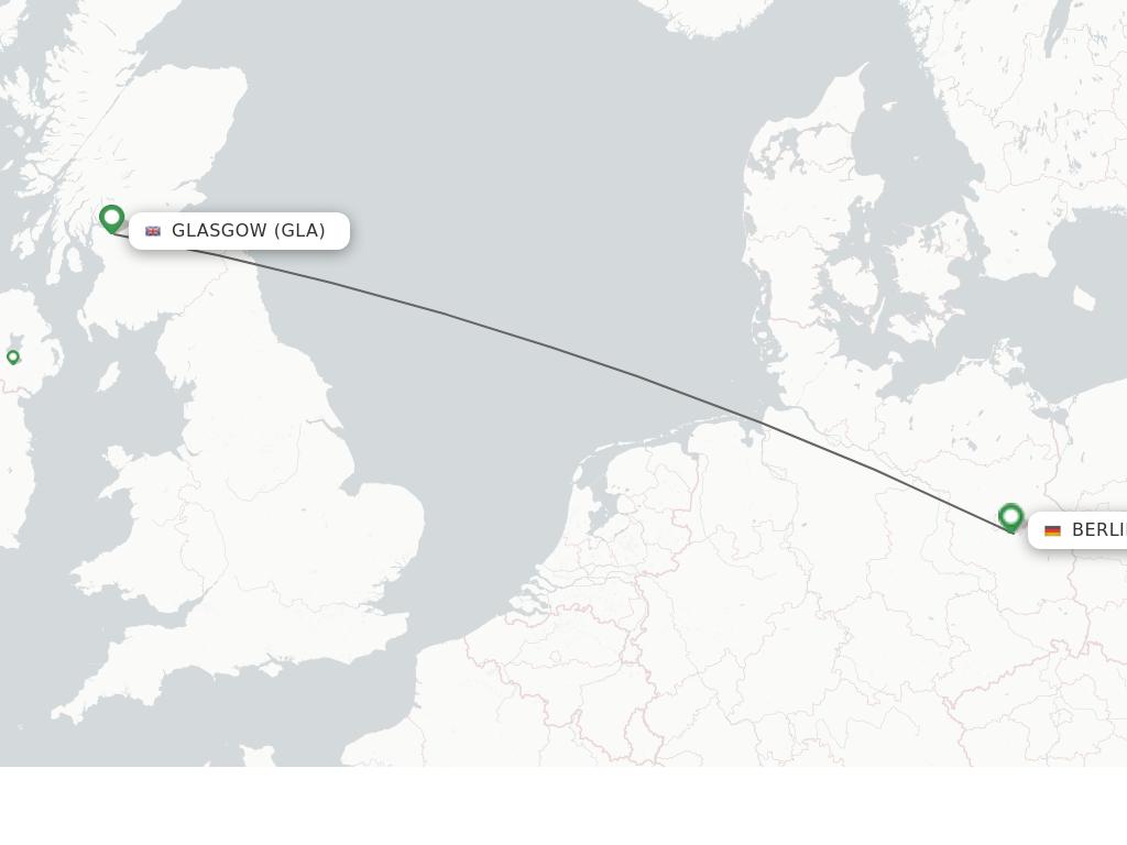 Flights from Glasgow to Berlin route map