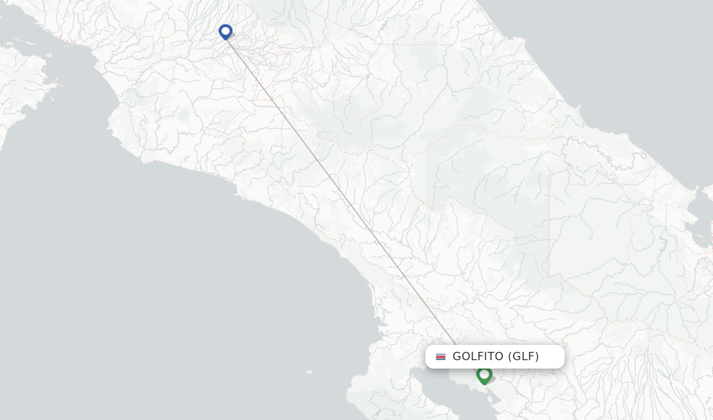 Golfito flight map