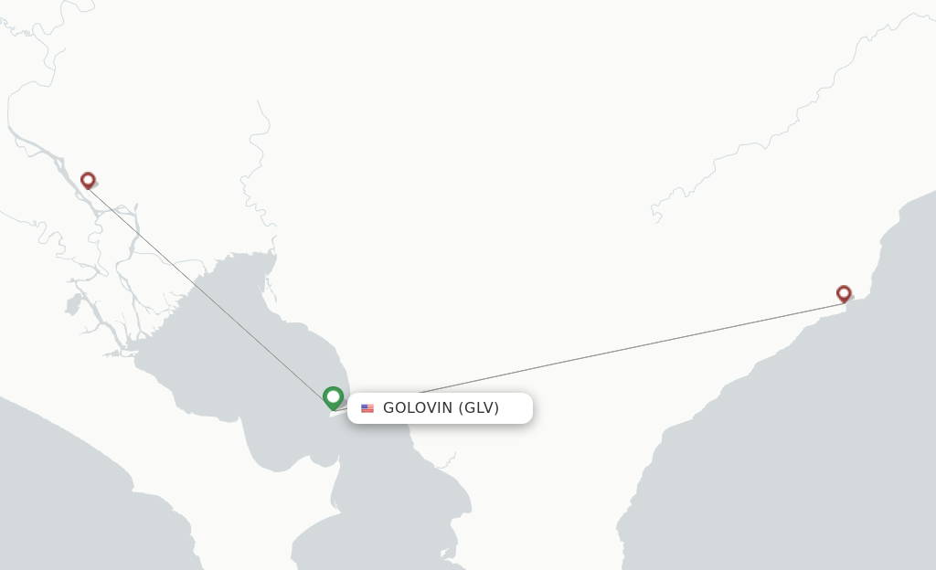 Route map with flights from Golovin with Easy Fly Express