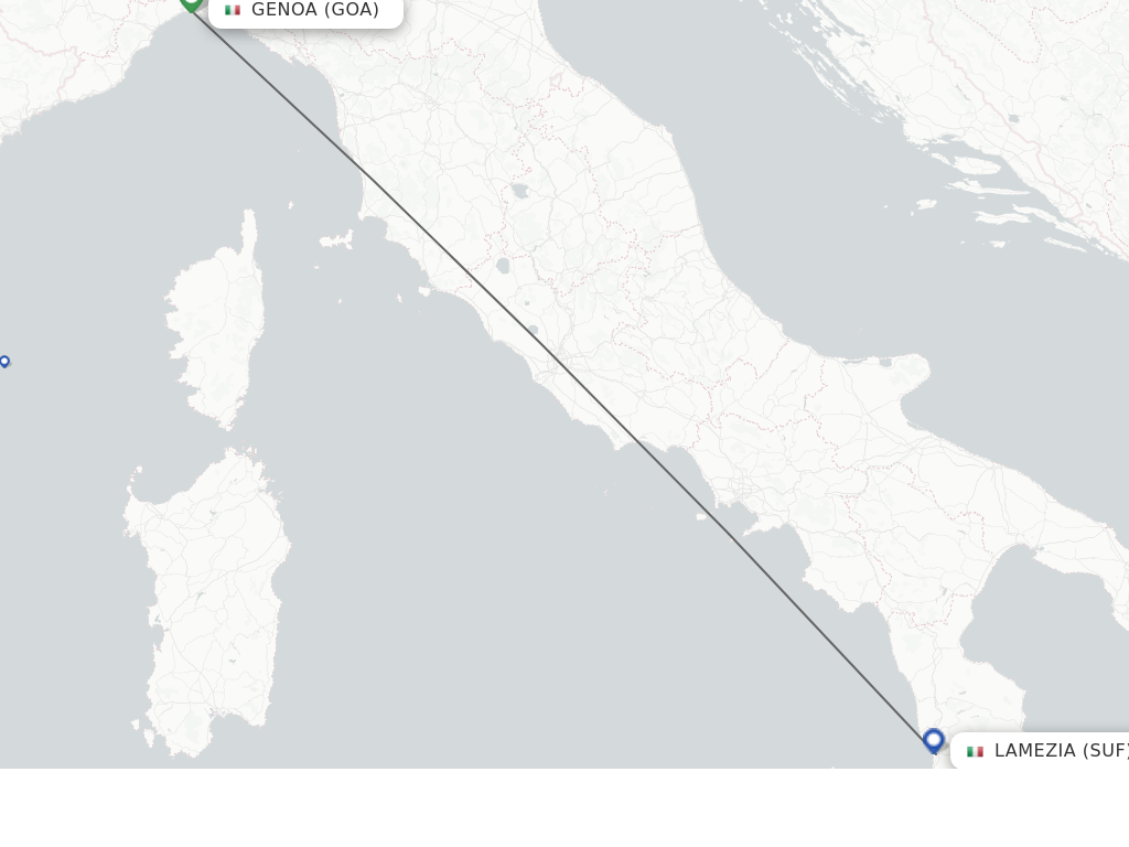 Flights from Genoa to Lamezia-Terme route map