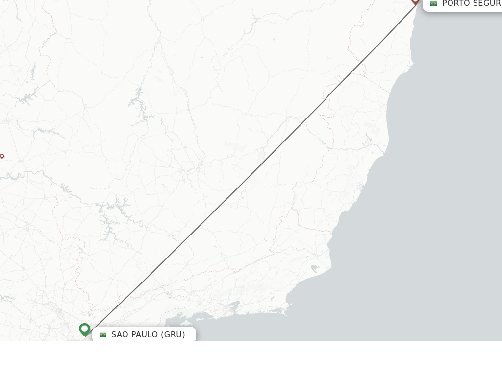 Flights from Sao Paulo to Porto Seguro route map