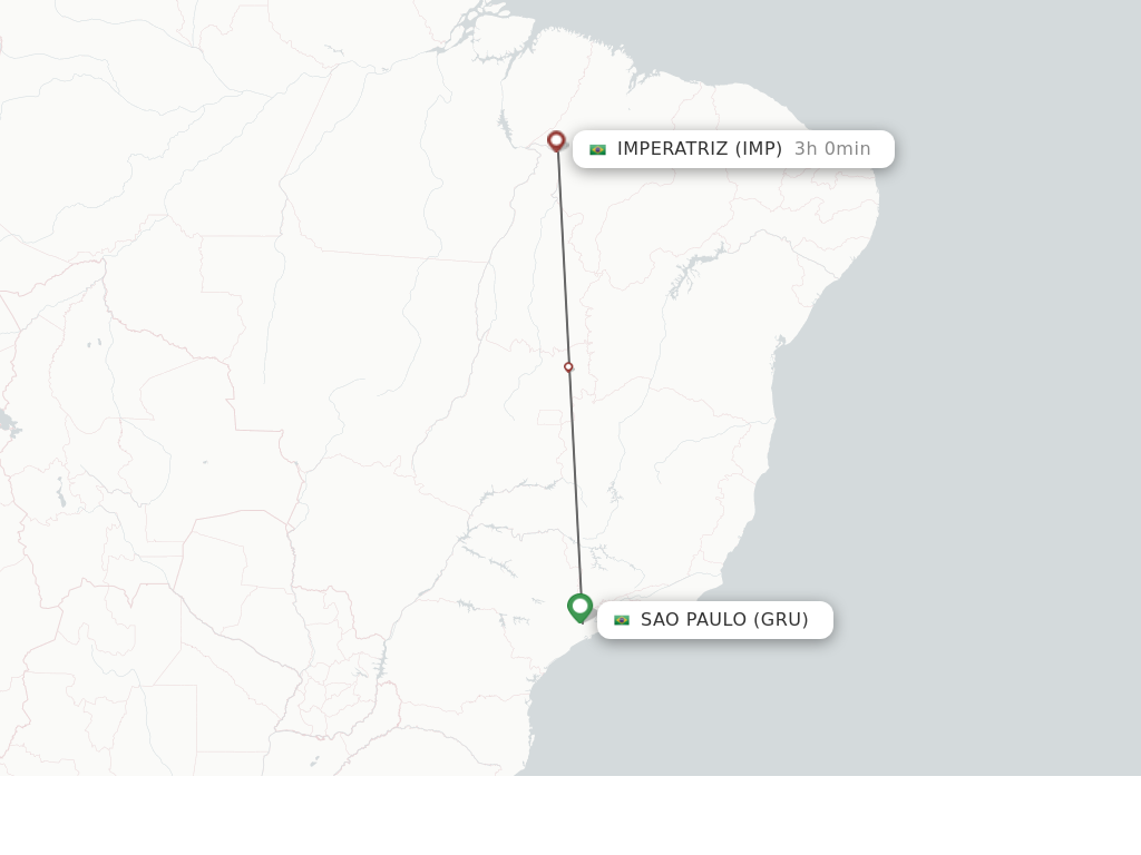 Flights from Sao Paulo to Imperatriz route map