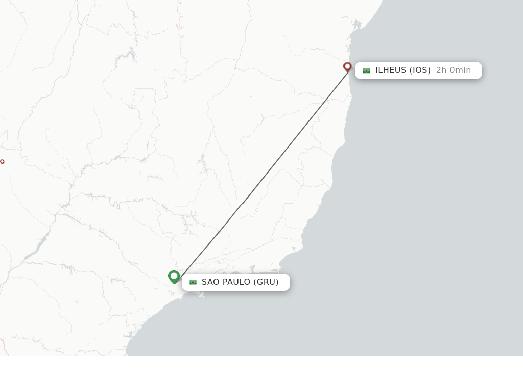 Flights from Sao Paulo to Ilheus route map