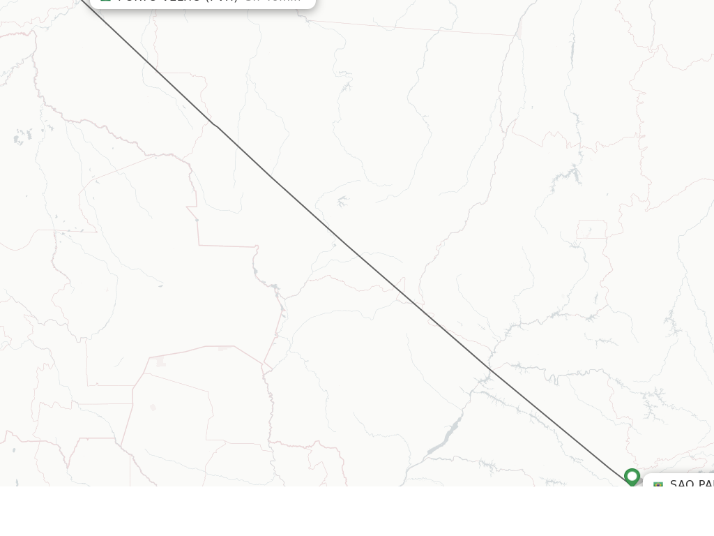 Flights from Sao Paulo to Porto Velho route map