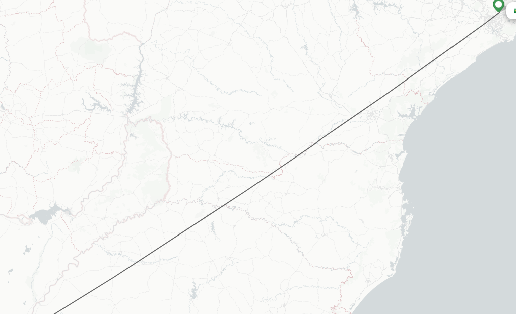 Flights from Sao Paulo to Uruguaiana route map