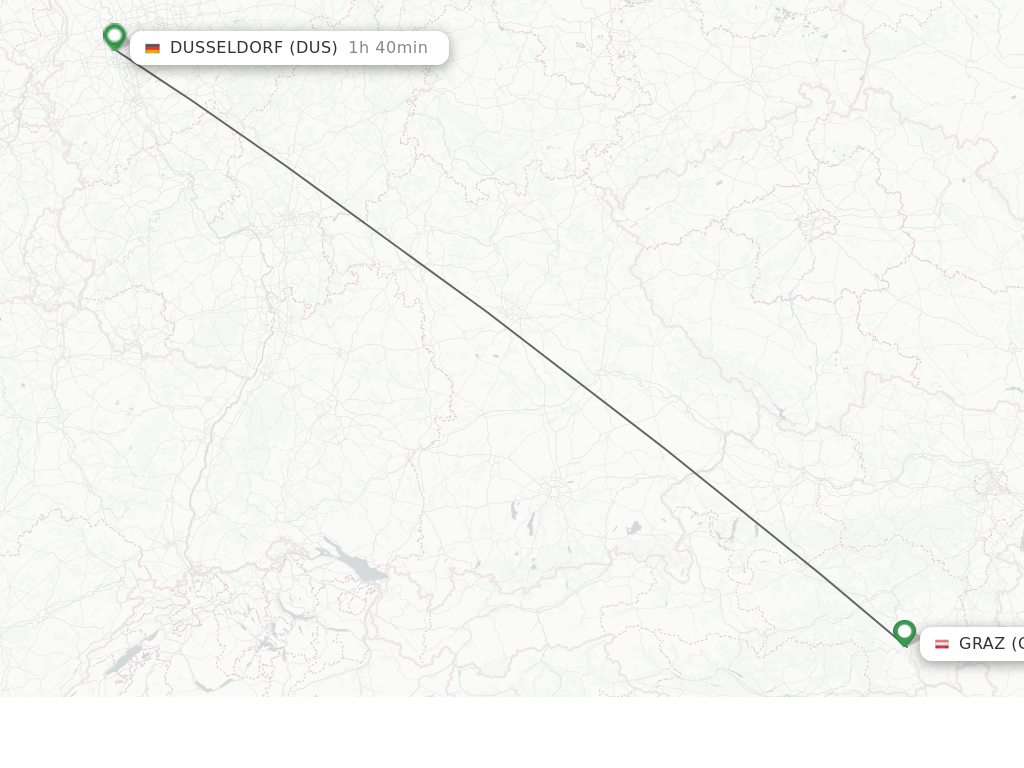 Flights from Graz to Dusseldorf route map
