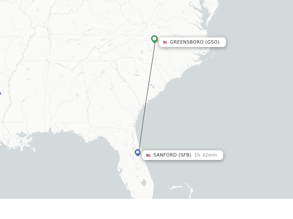 Direct (non-stop) flights from Greensboro/High Point to Orlando