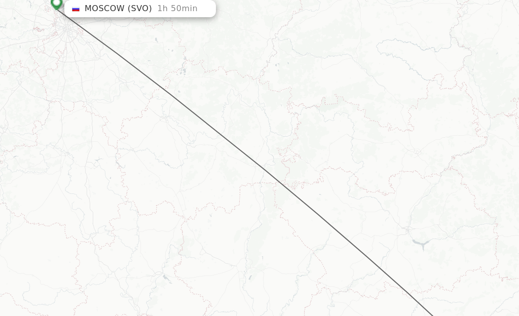 Flights from Saratov to Moscow route map