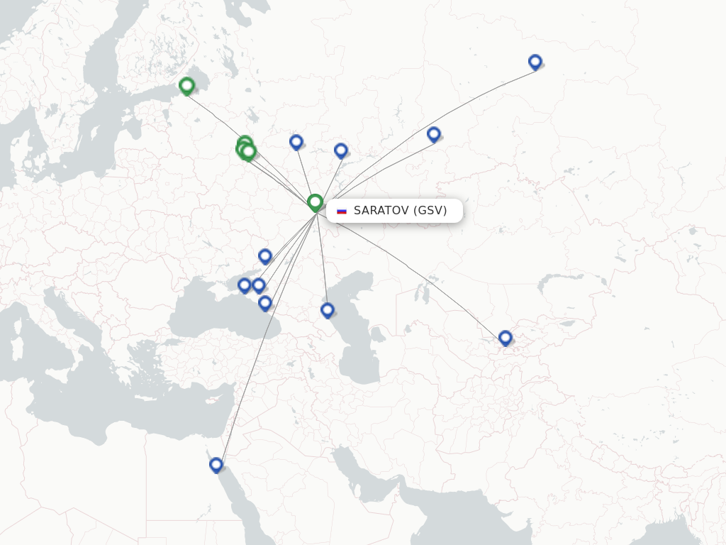 Flights from Saratov to Khujand route map