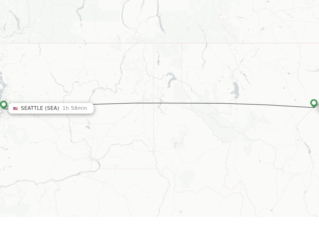 Flights from Great Falls to Seattle route map