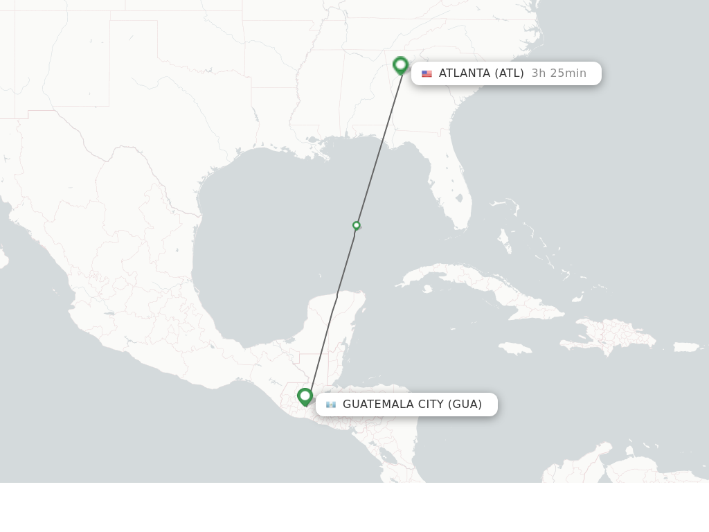 Direct (non-stop) flights from Guatemala City to Atlanta - schedules