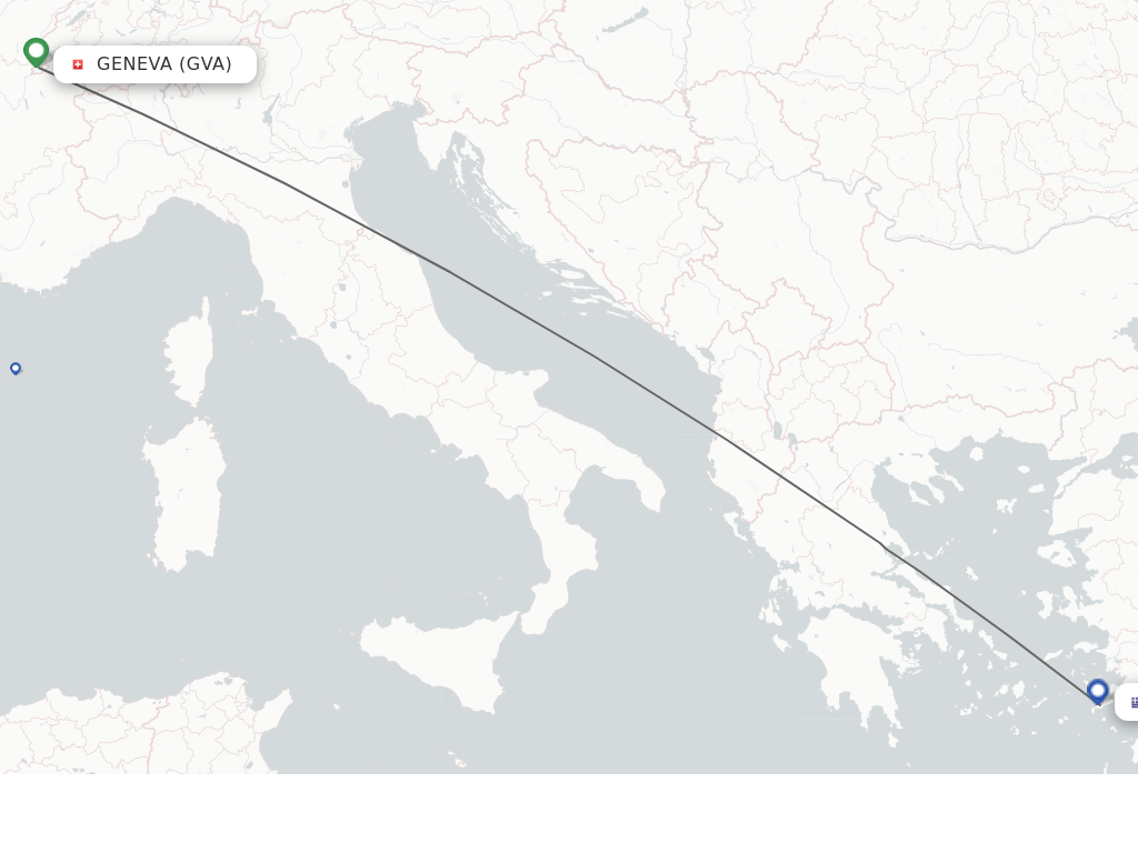 Flights from Geneva to Kos route map