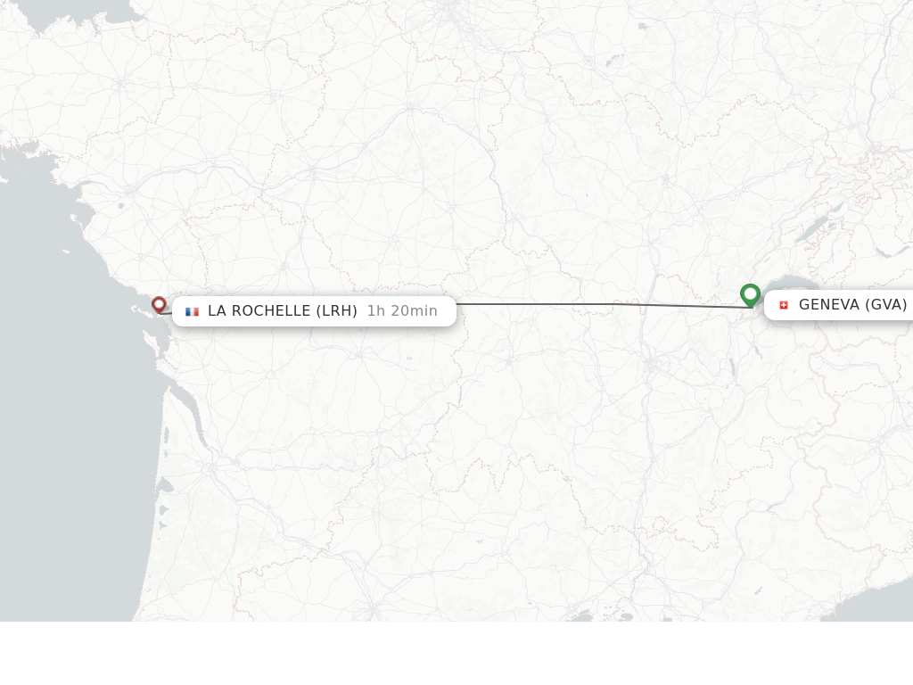 Flights from Geneva to La Rochelle route map