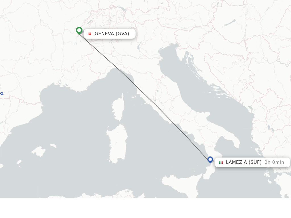 Flights from Geneva to Lamezia-Terme route map