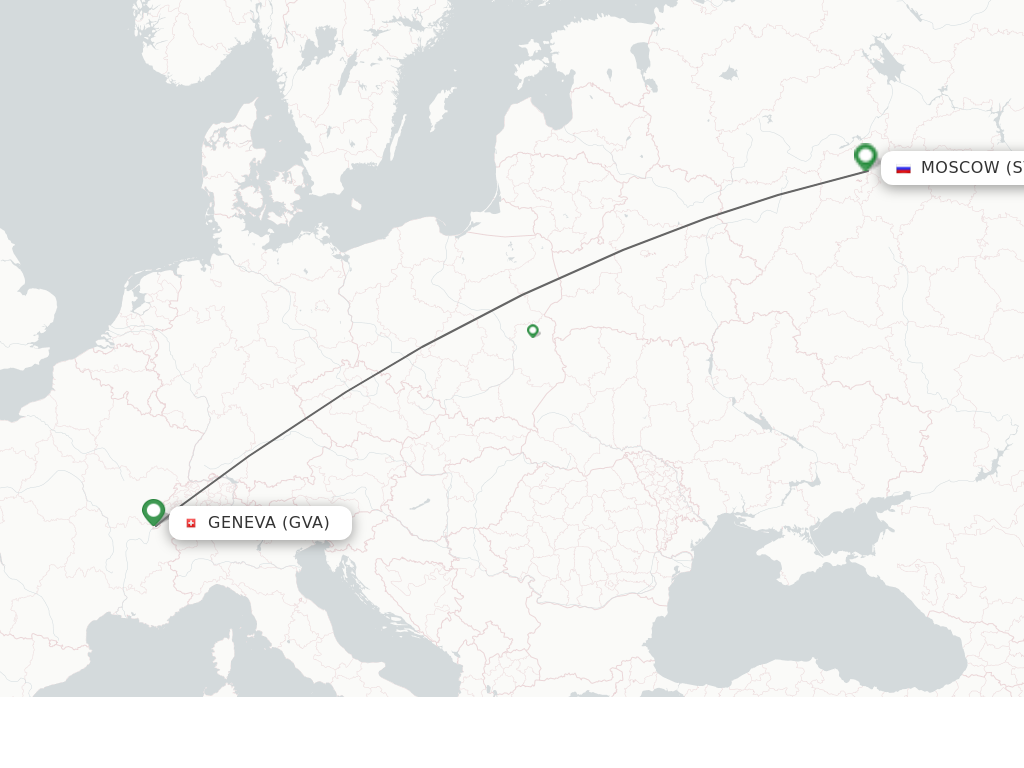 Flights from Moscow to Geneva route map