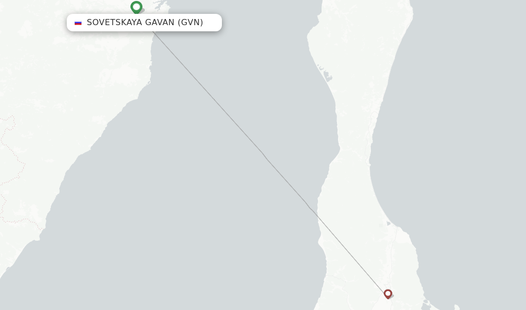 Sovetskaya Gavan flight map
