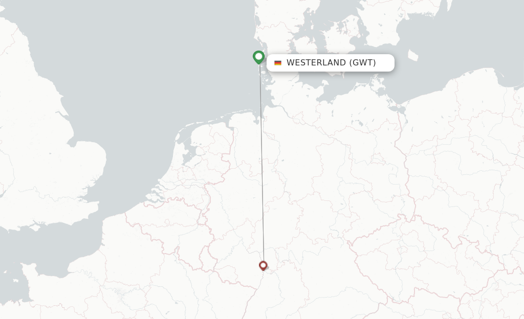 Route map with flights from Westerland with FlexFlight