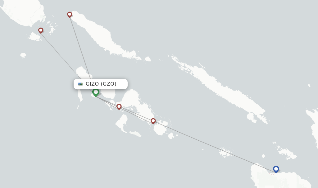 Gizo flight map
