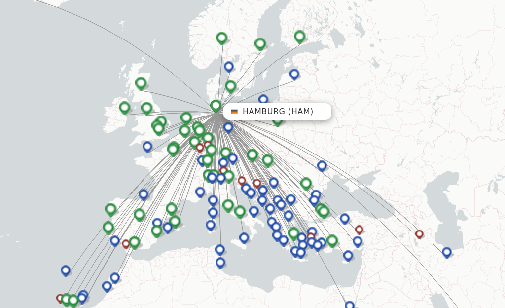 Flights from Hamburg to Geneva route map