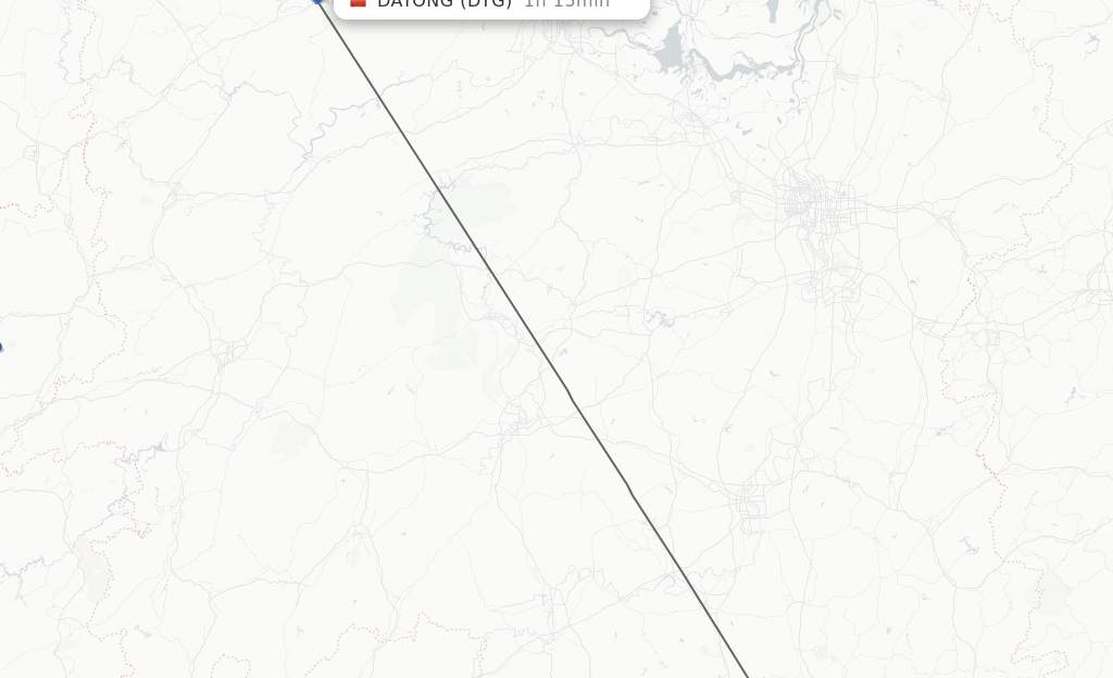 Flights from Chenzhou to Dayong route map