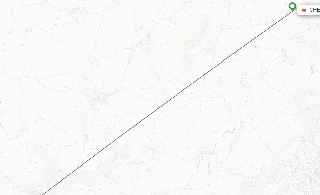 Flights from Chenzhou to Nanning route map