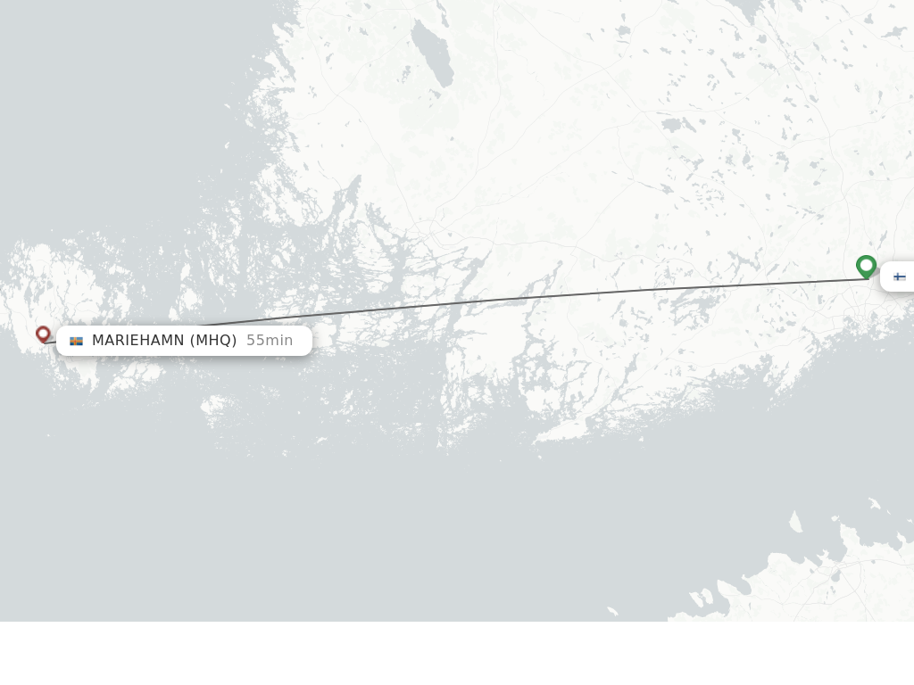 Flights from Helsinki to Mariehamn route map