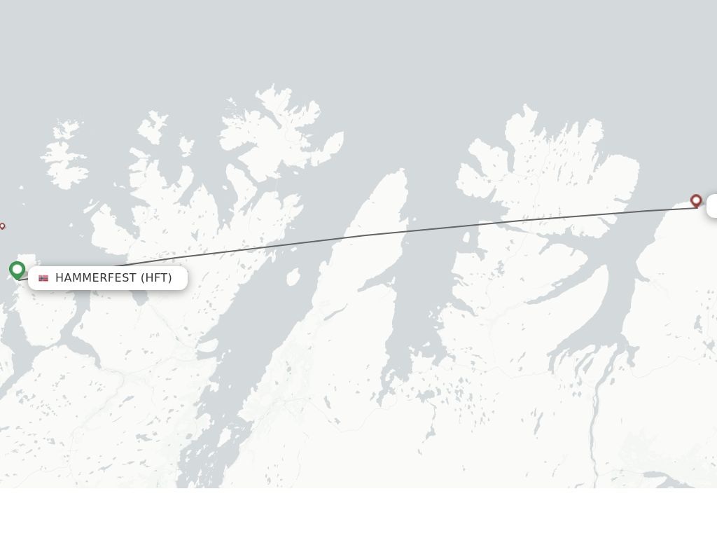 Flights from Hammerfest to Berlevag route map